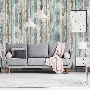 Arthome Blue Rustic Wood Peel Stick Wallpaper Easy Clean