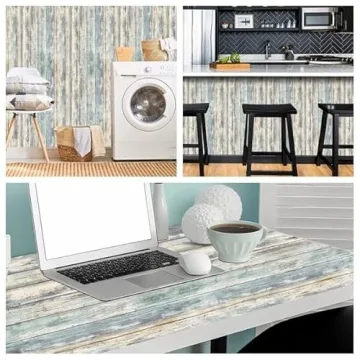 Arthome Blue Rustic Wood Peel Stick Wallpaper Easy Clean