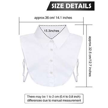 Syhood 4 Pcs Fake Collar Detachable False Dickey Collar Half Shirts Round for Women Outfits(Cotton,O...