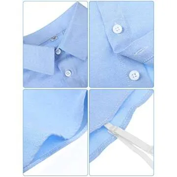 Syhood 4 Pcs Fake Collar Detachable False Dickey Collar Half Shirts Round for Women Outfits(Cotton,Oxford Cloth,White,Black,Pink,Blue)