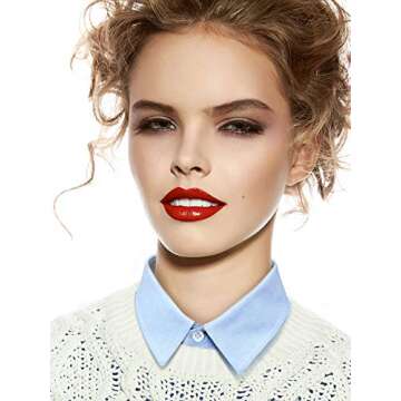 Syhood 4 Pcs Fake Collar Detachable False Dickey Collar Half Shirts Round for Women Outfits(Cotton,Oxford Cloth,White,Black,Pink,Blue)