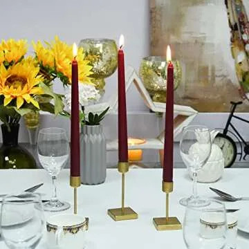 10 Inch Burgundy Taper Candles