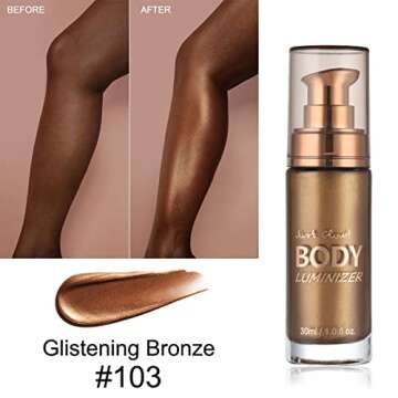 MAEPEOR Body Luminizer for Radiant Glow 30 ML, Glistening Bronze