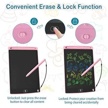 Fuleda LCD Writing Tablet for Kids, 2 Pack 8.5In Toddler Toys Drawing Tablet, Colorful Doodle Board Drawing Pad, Trvel Toys for 3 4 5 6 7 8 Years Old Boys Girls, Road Trip Essentials Kids