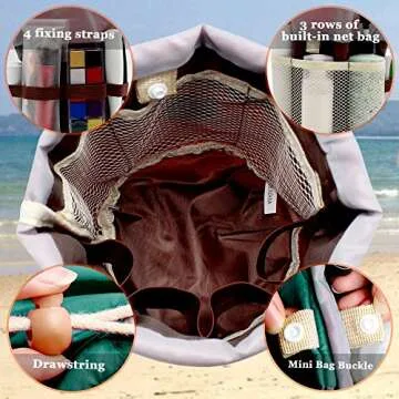 Cosmetic Bags Travel Barrel Cases Kit Organizer Storage Carry Case Toiletry cosmetic bag,Women Girls Travel Cosmetic Bags Makeup Pouch Make up Bag With Extra Small Pouch+Clear PVC Brush Bag (Green)