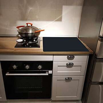 wellhouse 23.6" by 15.7" Extra Large Mulitpurpose Silicone Nonstick Pastry Mat Countertop Protector Heat Resistant Nonskid Table Mat (Black-2pcs)