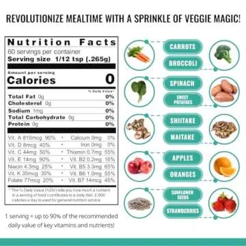 ENOF Organic Fruit & Vegetable Powder Supplement Kids & Adults, 10 Clean Ingredients, Strawberry, Spinach & More, Gluten-Free Non-GMO, 1 Mo. Supply