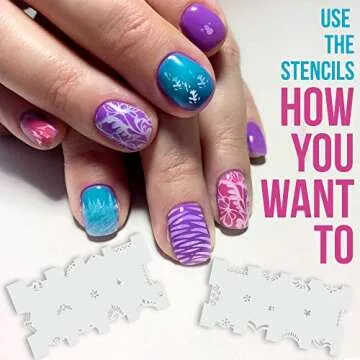 Custom Body Art Airbrush Nail Stencils - 260 Unique Designs