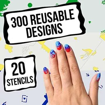 Custom Body Art Airbrush Nail Stencils - 260 Unique Designs