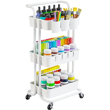 Pipishell 3-Tier Rolling Cart with Wheels - Perfect Mobile Storage for All Needs