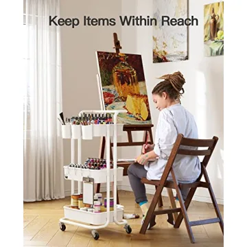 Pipishell 3-Tier Rolling Cart - Easy to Assemble and Versatile