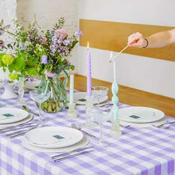 Talking Tables Small Light Green Glass Candle Holder for Candlesticks or Tea Lights | Decorative Easter Table Decorations, One Size, (Boho-GRN-SMLCNDLHOLD)