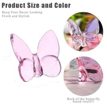 Kanpura Pink Crystal Butterfly Figurine - Handcrafted Delight
