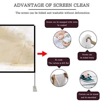 Projector Screen and Stand 16:9 HD 4K Large Outdoor Projector Screen Portable Projection Movie Screen with Carry Bag for Home Theater Backyard Cinema Travel Foldable Anti Crease Windproof