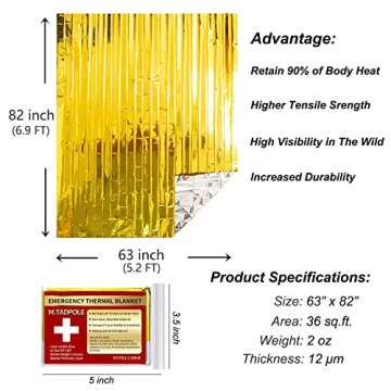 Emergency Blankets 5 Pack - Ultimate Survival Gear for All