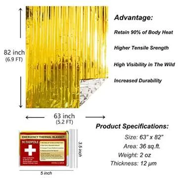 Emergency Blankets 5 Pack - Ultimate Survival Gear for All