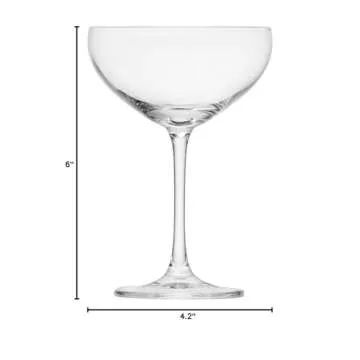 SCHOTT ZWIESEL Bar Special Champagne Bowl (Set of 6), Elegant Champagne Glasses, Dishwasher-Safe Tritan Crystal Glasses, Made in Germany (9.5 Ounce)