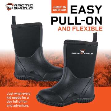 Kids Waterproof Insulated Winter Rain Boots for Outdoor Fun