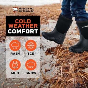 Kids Waterproof Insulated Winter Rain Boots for Outdoor Fun