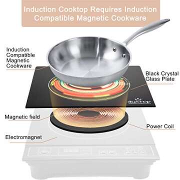 Duxtop 1800W Portable Induction Cooktop Countertop Burner, Silver 8120MC/BT-180G3