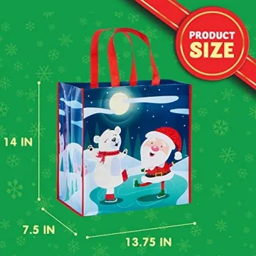 JOYIN 12 PCS Christmas Tote Bags for Holiday Shopping