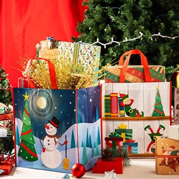 JOYIN 12 PCS Christmas Tote Bags for Holiday Shopping