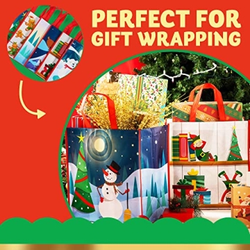 JOYIN 12 PCS Christmas Tote Bags for Holiday Shopping