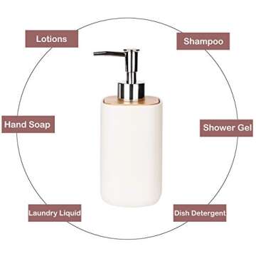 Wodlo Ceramic Bathroom Accessories Set - Luxurious 4-Piece Set