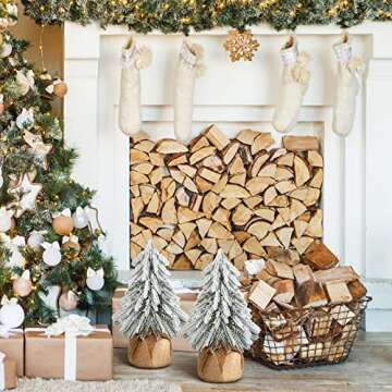 Zhanmai 3 Pcs Mini Artificial Christmas Tree Decor 7.8 x 5.9 inches