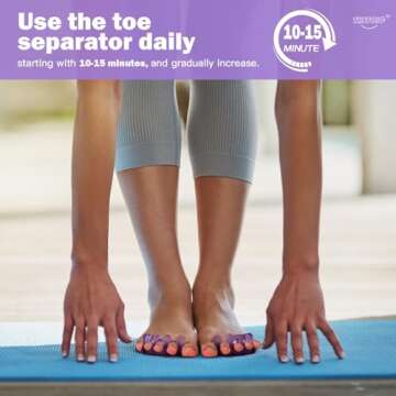 Toe Separators for Women, Pedicure Toe Spacers & Spreaders - Yoga Relax and Finger Dividers, Gel Silicone Toe Separators for Pedicure, Nail Polish, Toenail Painting (2-Pairs)