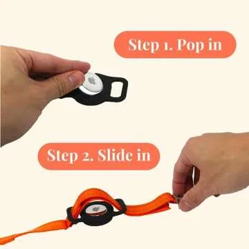 PAWBLEFY Personalized Airtag Dog Collar Holder Compatible with Apple Airtags - Customized with Name and Phone Number GPS Tracker Holder on Small Medium and Large Dog, cat pet Collars