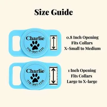 PAWBLEFY Personalized Airtag Dog Collar Holder Compatible with Apple Airtags - Customized with Name and Phone Number GPS Tracker Holder on Small Medium and Large Dog, cat pet Collars