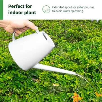 Decwxon Watering Can for Indoor Plants Garden Flower, Modern Outdoor Plants Small Watering Can,Detachable Long Spout Water can 1.8L 60oz 1/2 Gallon (White)
