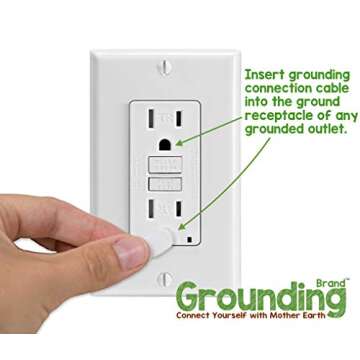 Grounding Brand Fitted Twin XL Size Sheet with Earth Connection Cable, 400TC Conductive Mat with Pure Silver Thread for Better Sleep and Healthy Earth Energy, Rich Grey