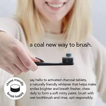 Hello Activated Charcoal Teeth Whitening Eco Friendly Travel Toothpaste Tablets, Fresh Mint and Coco...