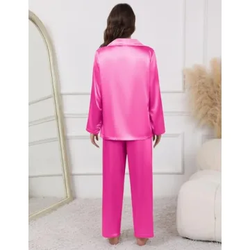 Ekouaer Silk Pajama Set Cotton PJs for Women