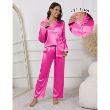 Ekouaer Silk Pajama Set Cotton PJs for Women