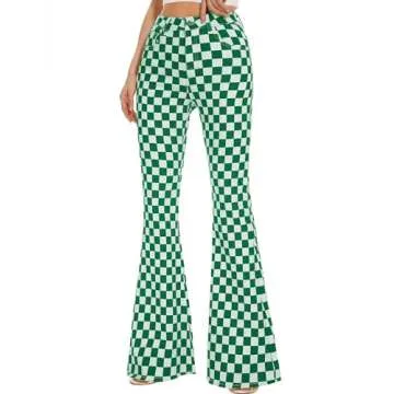 Shop Odefou Plaid Flare Jeans for Women - Stylish Comfort