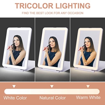Portable LED Makeup Mirror with Rechargeable Lighting