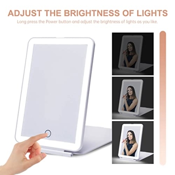 Portable LED Makeup Mirror with Rechargeable Lighting