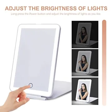 Portable LED Makeup Mirror with Rechargeable Lighting