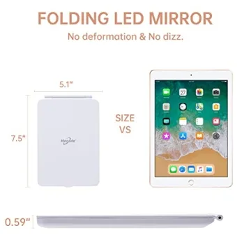 Portable LED Makeup Mirror with Rechargeable Lighting