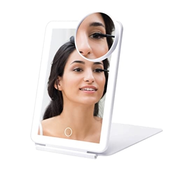 Portable LED Makeup Mirror with Rechargeable Lighting