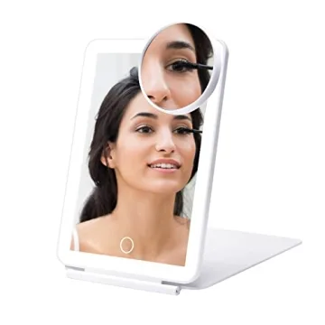 Portable LED Makeup Mirror with Rechargeable Lighting