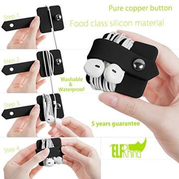 ELFRhino Earbuds Organizer - Tangle-Free Cable Winder