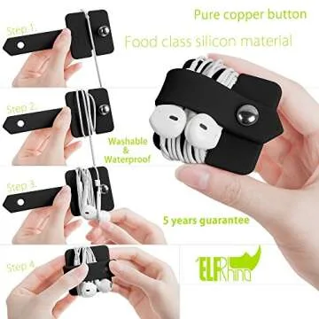 ELFRhino Earbuds Organizer - Tangle-Free Cable Winder