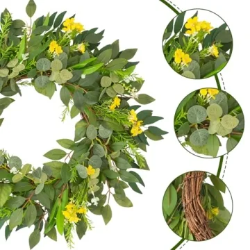 Fuasozy Eucalyptus Wreath for Year-Round Home Decor