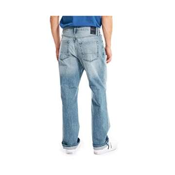 Nautica mens Loose Fit 5 Pocket Pant Jeans, Hook Line Blue, 33W x 30L US