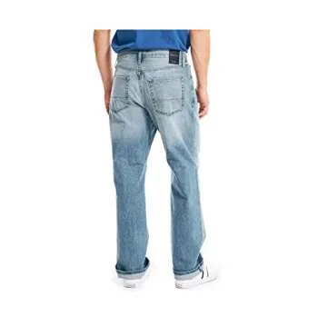 Nautica mens Loose Fit 5 Pocket Pant Jeans, Hook Line Blue, 33W x 30L US