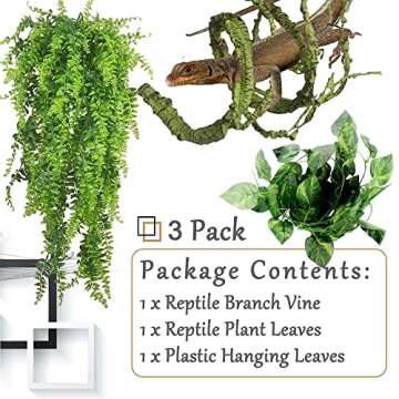 Hamiledyi Reptile Plants Bendable Jungle Climbing Vine Terrarium Branch Decoration